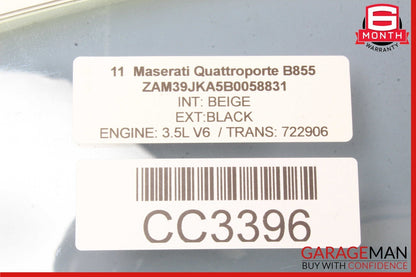 03-13 Maserati Quattroporte M139 Rear Left Side Door Window Glass OEM