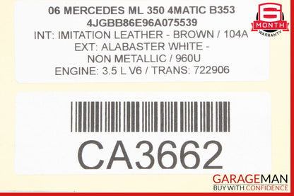 06-09 Mercedes W164 ML350 Front Left Side Foglight Fog Light Trim Cover OEM