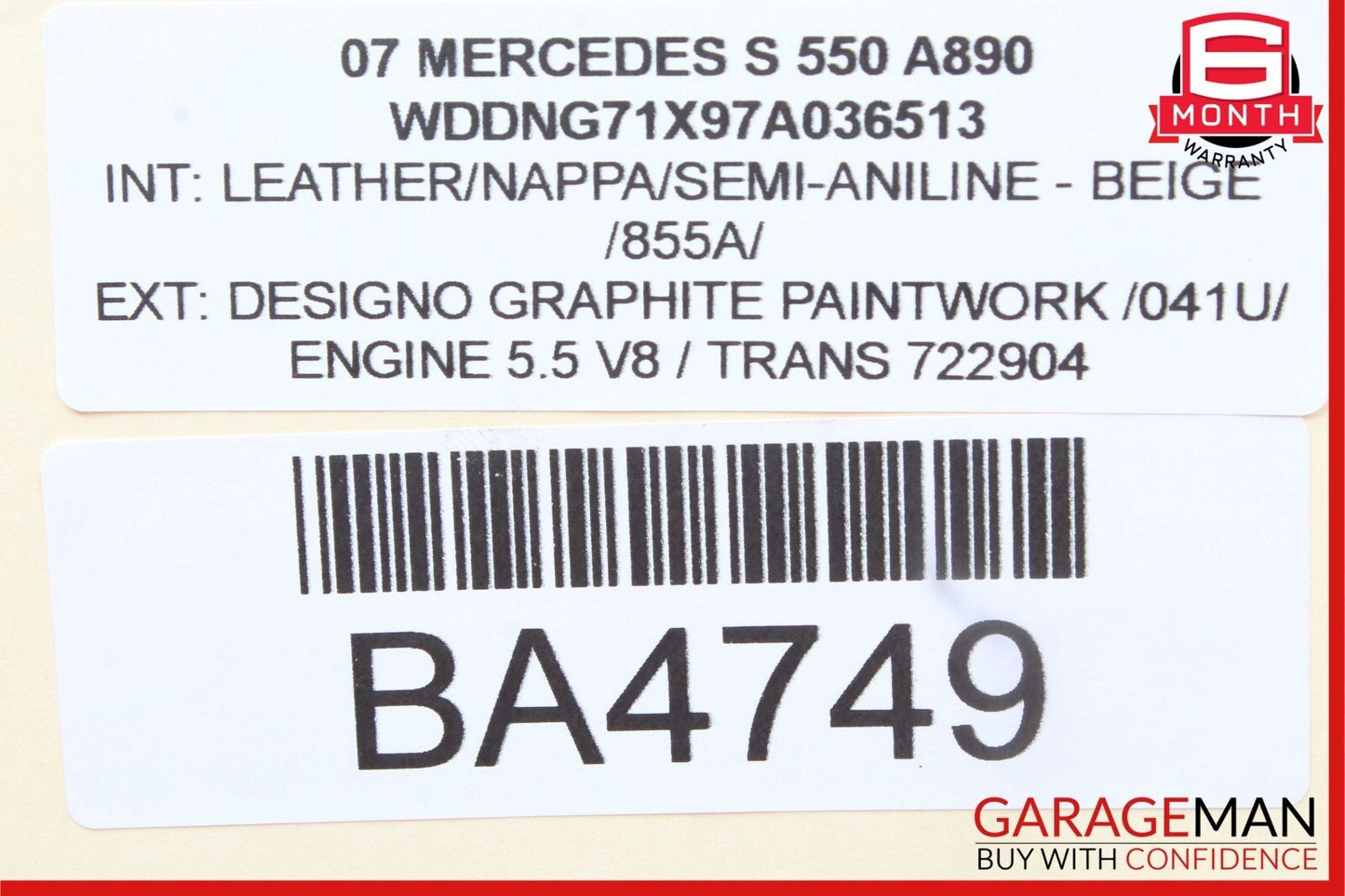 07-13 Mercedes W221 S550 S600 Rear Right Passenger Side Door Control Module OEM