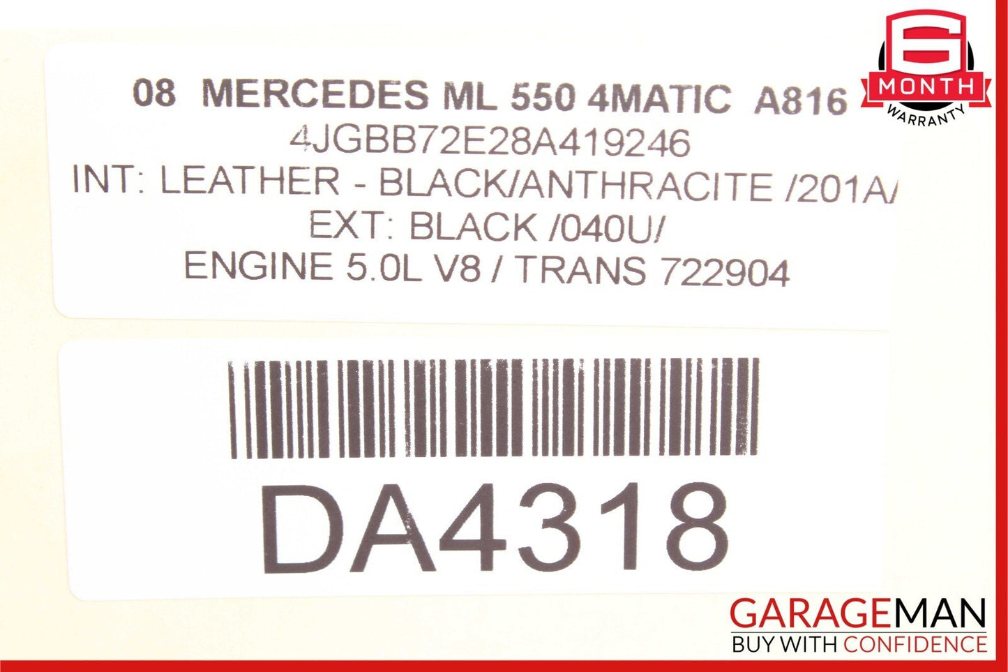 06-12 Mercedes W164 ML550 R500 GL450 Front Right Side Door Control Module OEM