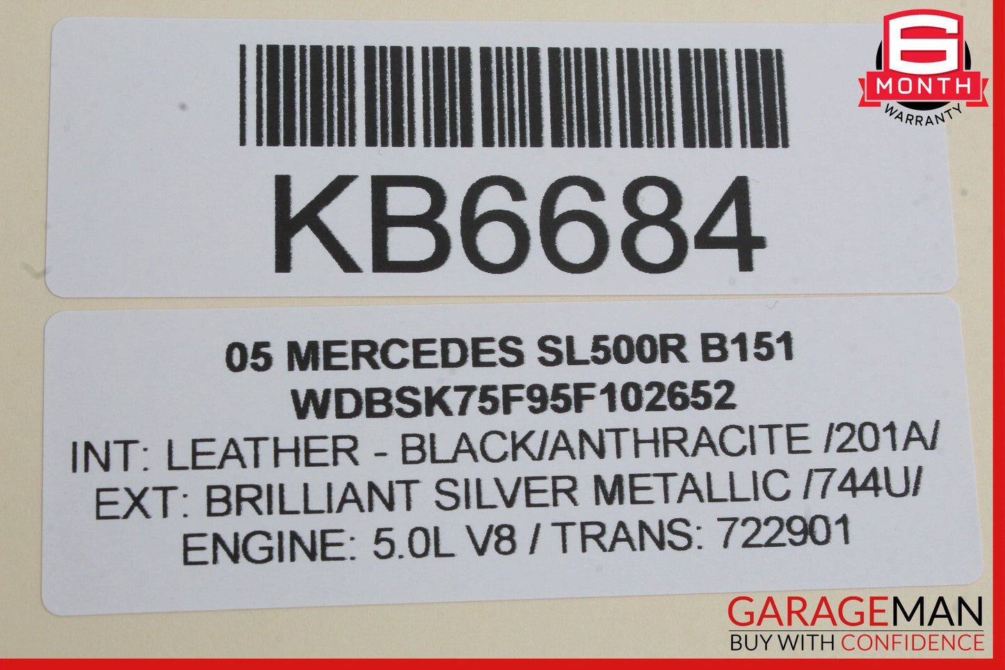 03-06 Mercedes R230 SL500 SL55 AMG Door Keyless Go Entry Antenna Module OEM