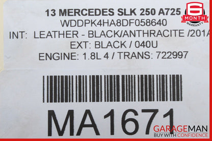 12-16 Mercedes R172 SLK350 Rear Right & Left Side Shock Absorber Coil Spring Set