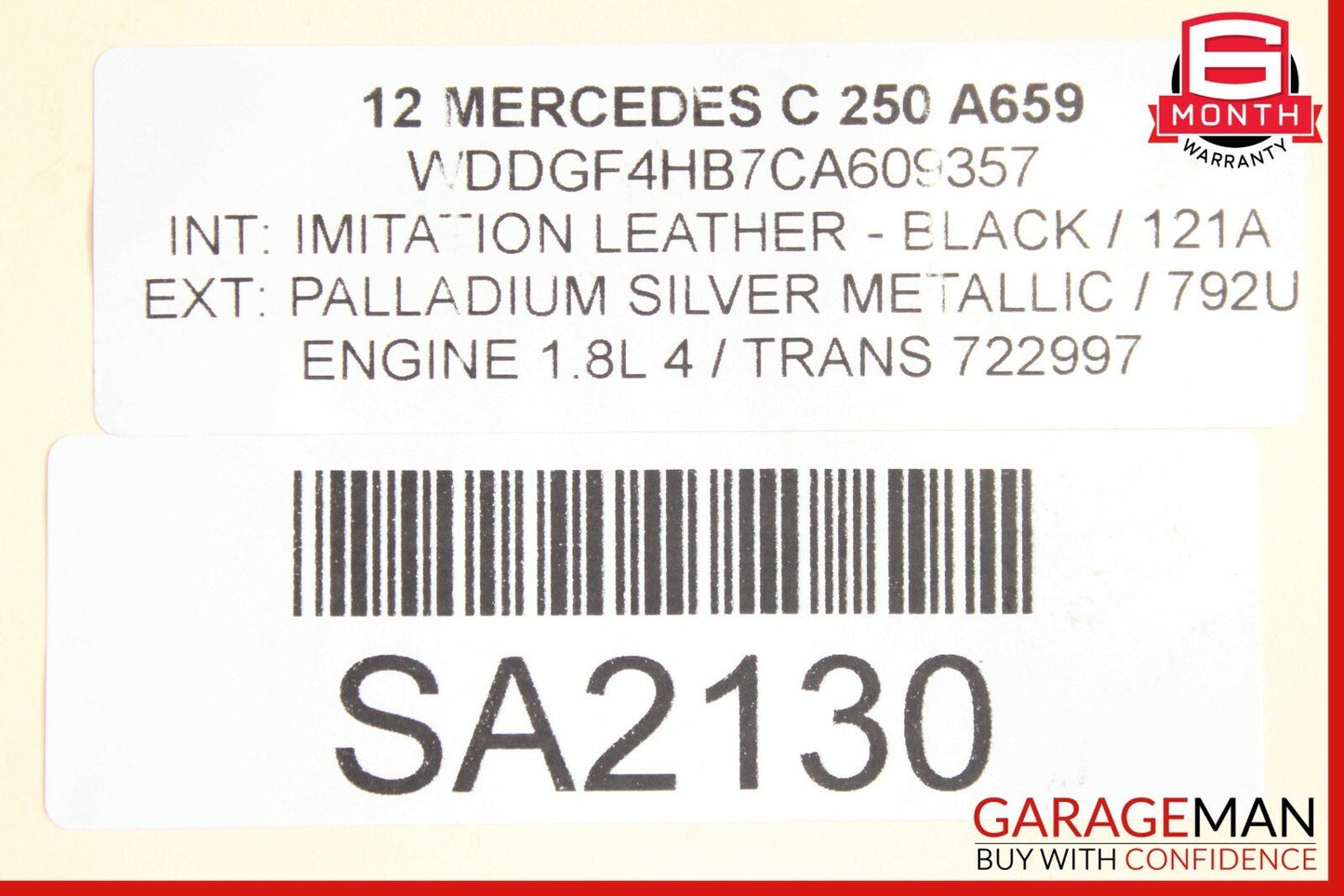 08-14 Mercedes W204 C250 C350 RWD Power Steering Rack & Pinion Assembly OEM