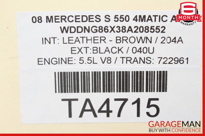 07-11 Mercedes W221 S550 CL550 Engine Air Intake Cleaner Filter Box Assembly OEM