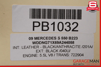 07-09 Mercedes W221 S450 S550 Front Right Interior Door Panel Assembly Black OEM