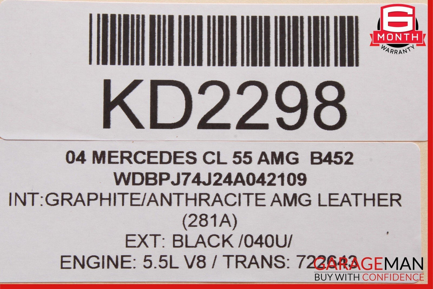 00-06 Mercedes W215 CL55 AMG Center Console Rear A/C Air Vent Duct Trim Panel
