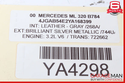 98-01 Mercedes W163 ML320 ML430 ML55 Center Console Trim Cover Panel Bezel Wood