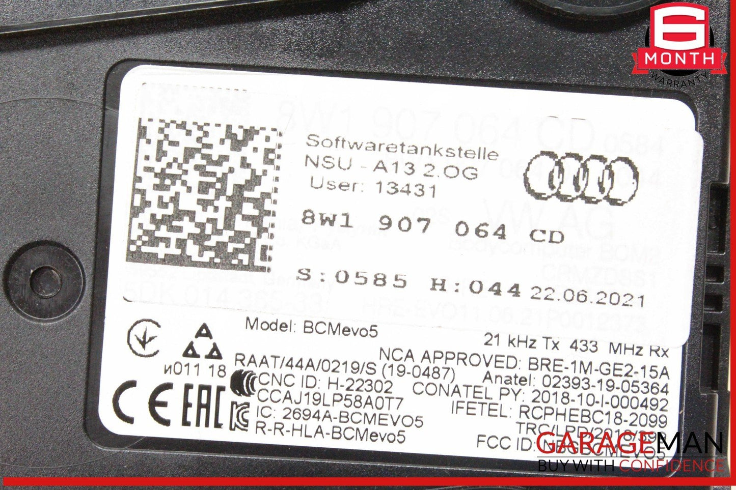 18-24 Audi S5 A5 BCM BCU Body Control Module Unit 8W1907064CD OEM