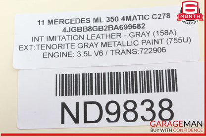 09-13 Mercedes W164 ML350 4MATIC Sirius Satellite Radio Receiver 1719060700 OEM