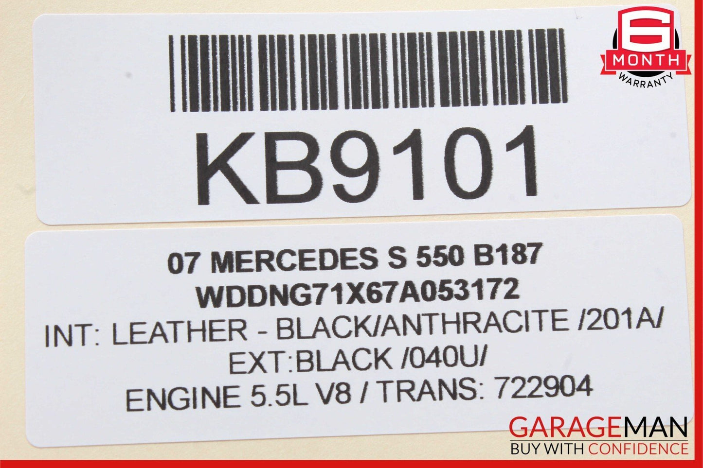 07-09 Mercedes W221 S550 Interior Top Upper Rear View Inside Dim Mirror Gray OEM