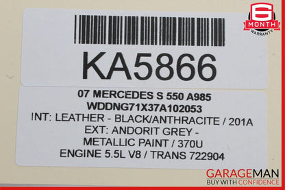 07-13 Mercedes W221 S550 CL63 AMG Front Left Driver Door Lock Latch Actuator OEM