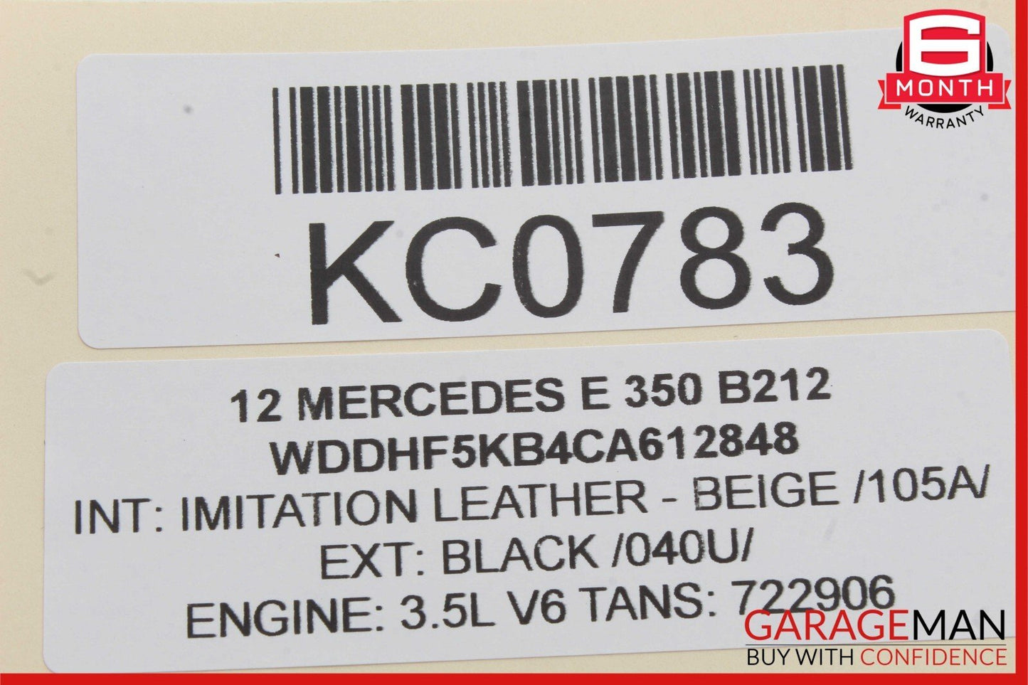 10-13 Mercedes W212 E350 E550 E400 Sedan Rear Right Side Inner Tail Light Lamp