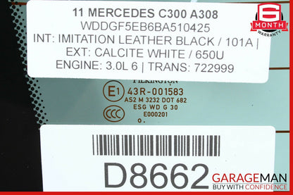 08-11 Mercedes W204 C300 Rear Windshield Wind Shield Window Auto Glass OEM