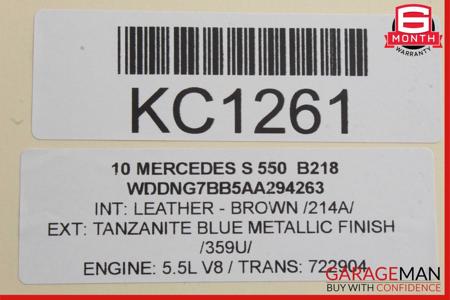 07-14 Mercedes W221 S550 CL550 Rear Trunk Lid Latch Lock Actuator w/ Cylinder