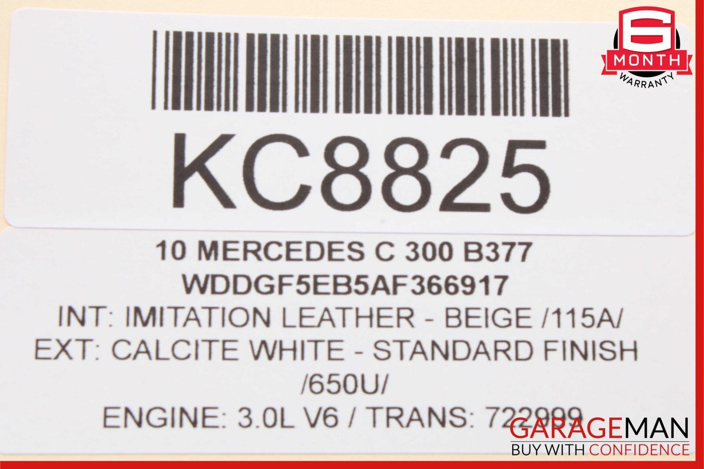 08-15 Mercedes W204 C300 GLK350 Front Right / Rear Exterior Door Handle White