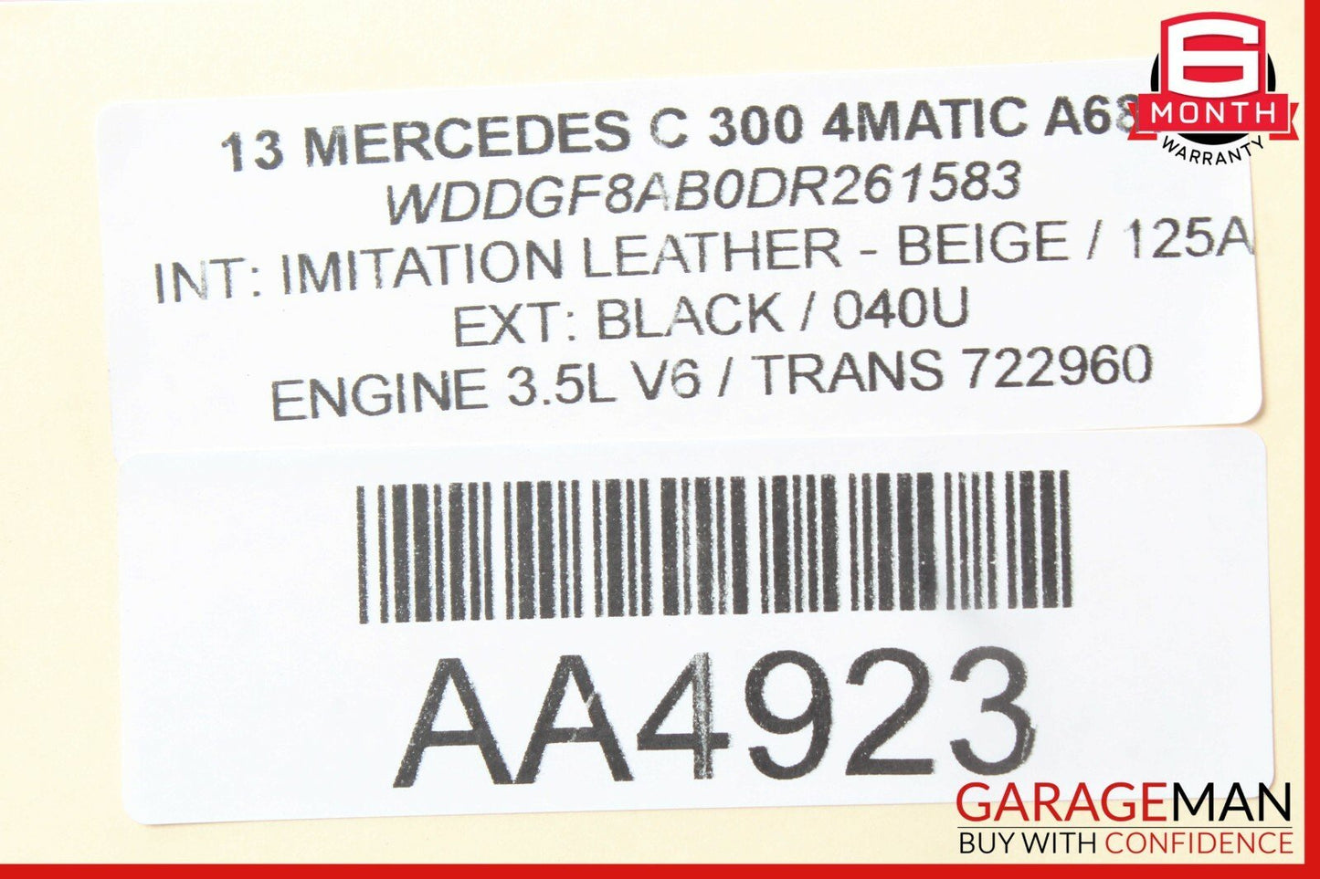 12-14 Mercedes W204 C300 Front Left Driver Headlight Head Light Lamp Halogen OEM