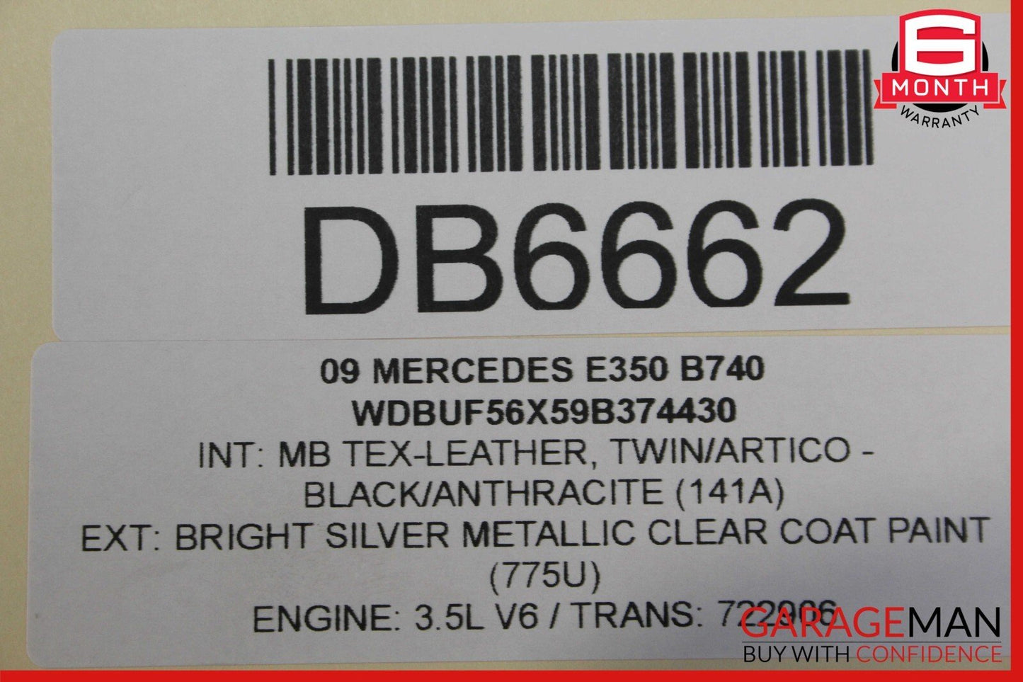 07-09 Mercedes W211 E550 E350 Front Right or Left Top Upper Seat Cushion Cover