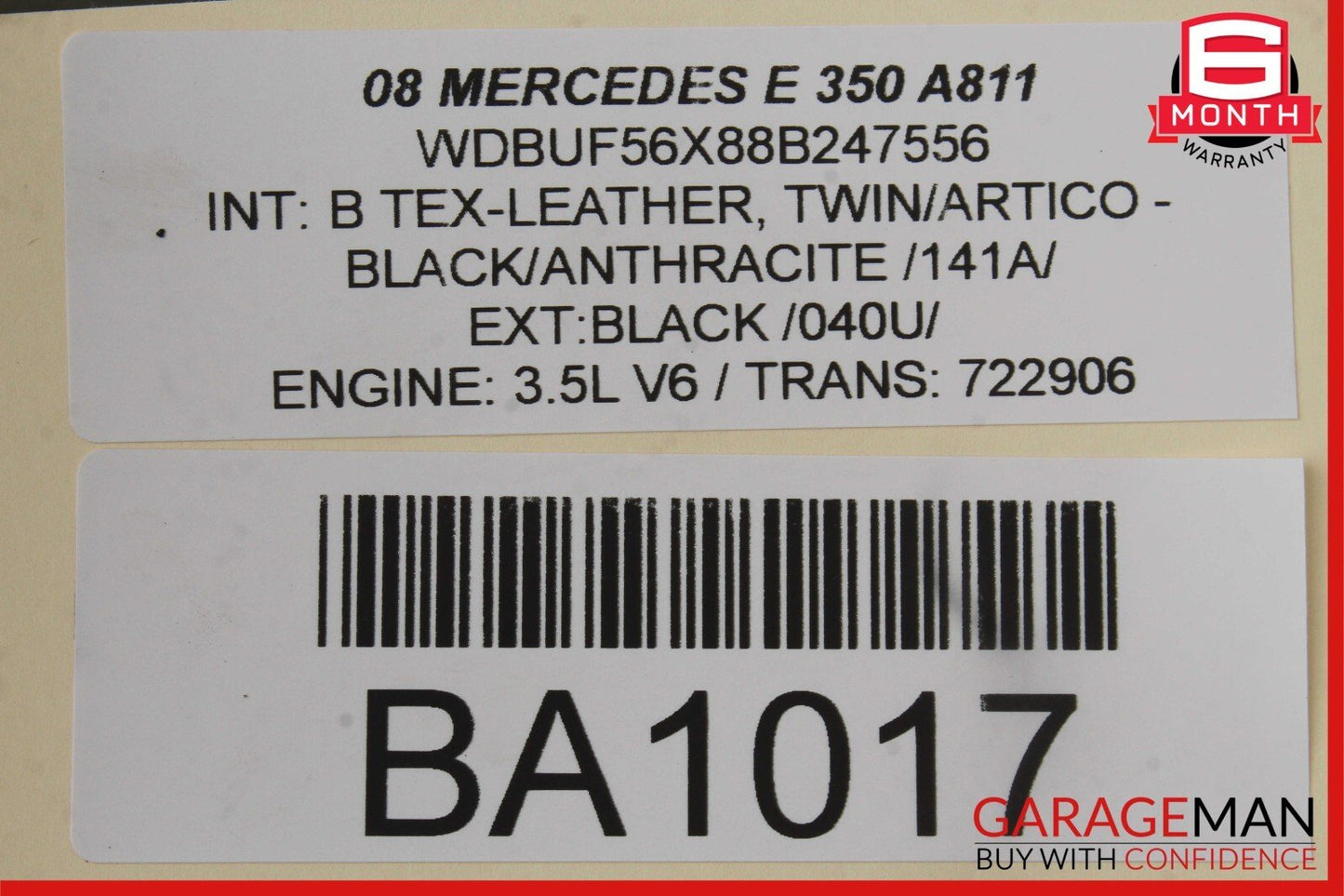 03-09 Mercedes W211 E350 E550 Rear Left Driver Side Window Regulator Motor OEM