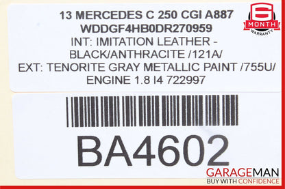12-14 Mercedes W204 C250 Right Passenger Side Exterior Door Handle Tenorite Gray