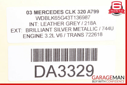 98-02 Mercedes W208 CLK320 E320 Yaw Acceleration Rate Sensor 0015404517 OEM
