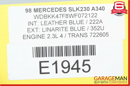 97-04 Mercedes R170 SLK320 Convertible Roof Hard Top Folding Panel Blue OEM