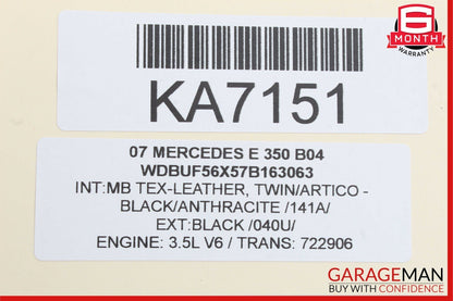 07-09 Mercedes W211 E350 E63 Front Right Seat Belt Seatbelt Retractor Black