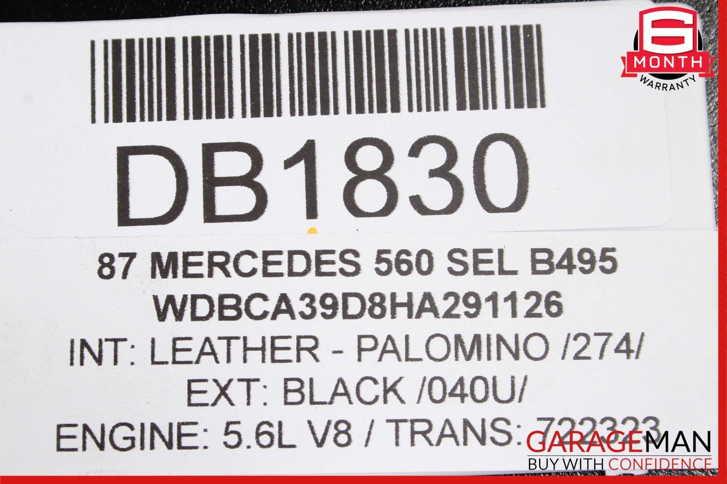 79-91 Mercedes W126 420SEL Front Left Side Wing Fender Panel Cover Assy Red