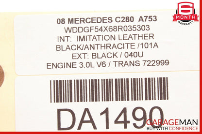 08-09 Mercedes W204 C280 C63 AMG Front Right Side Mirror Door Rear View Black