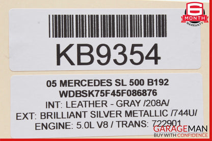 03-12 Mercedes R230 SL500 SL55 AMG SL550 Front Left Side Door Controller Module