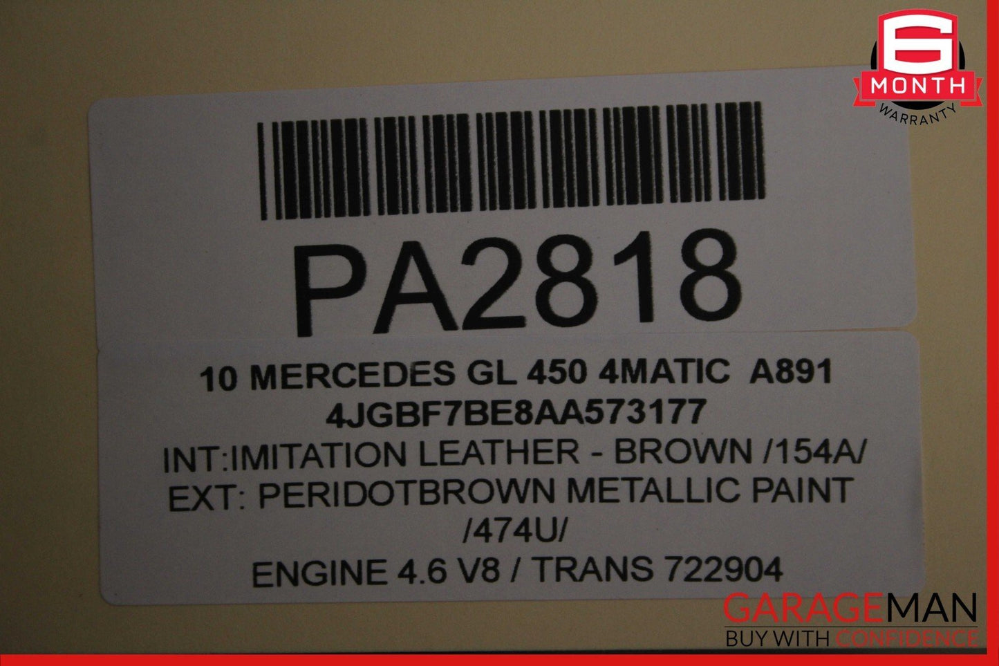 07-12 Mercedes X164 GL320 GL450 Front Hood Bonnet Panel Assembly Peridot Brown