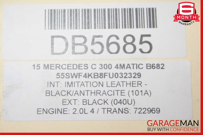 15-20 Mercedes W205 C300 GLC300 Rear Sub Frame Crossmember Cross Member Cradle
