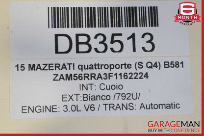 14-18 Maserati Quattroporte Rear Trunk Lid Deck Shell Panel White OEM