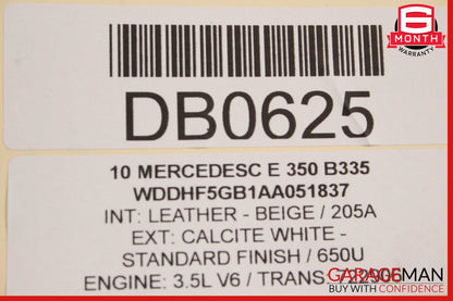 10-16 Mercedes W212 E350 Sedan Rear Left Side Door Shell Assembly Calcite White