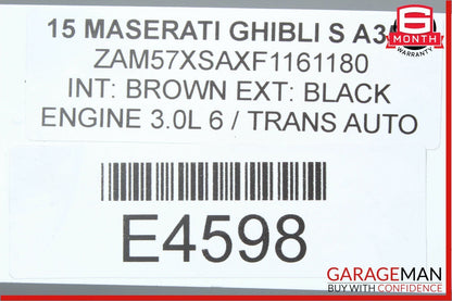 14-18 Maserati Ghibli Rear Suspension Subframe Cross Member Crossmember Frame