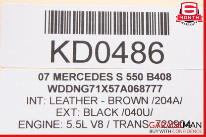 Mercedes CL600 S63 AMG Front Right Side Sun Visor Shade Sunvisor Brown OEM