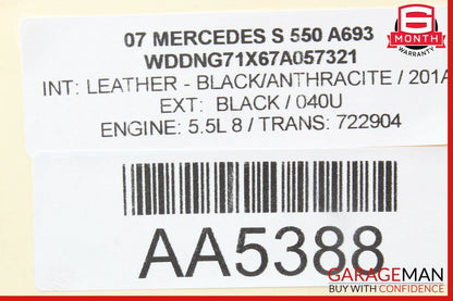07-09 Mercedes W221 S550 S65 AMG Rear Left / Right Side Door Controller Module