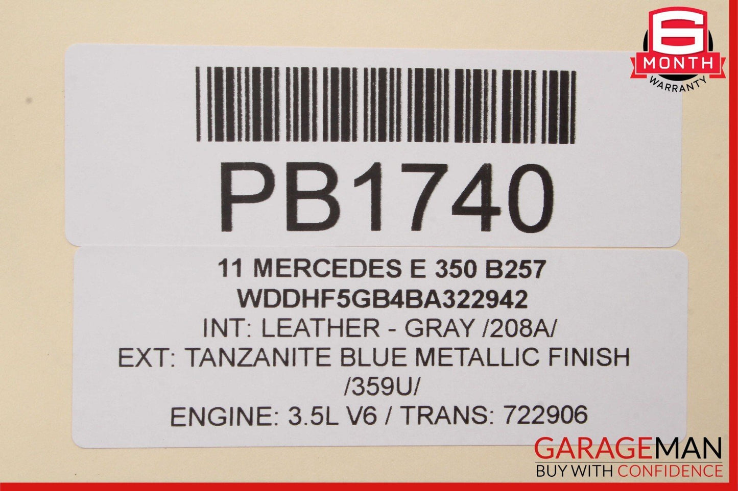 10-16 Mercedes W212 E350 E400 Sedan Rear Left Side Exterior Door Shell OEM