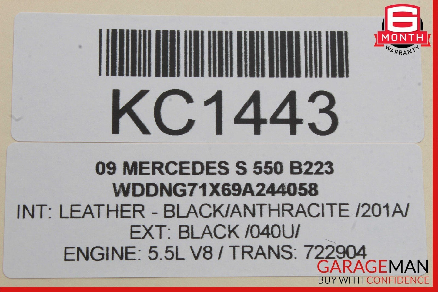 07-13 Mercedes W221 S450 S550 Rear Right Keyless Go Door Lock Latch Actuator OEM