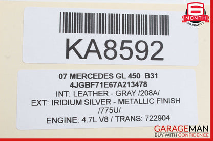 06-13 Mercedes X164 GL450 R350 Rear Glass Windshield Wiper Motor OEM
