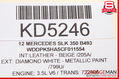 12-20 Mercedes R172 SLK350 SLK250 Rear Right Side Quarter Window Glass OEM
