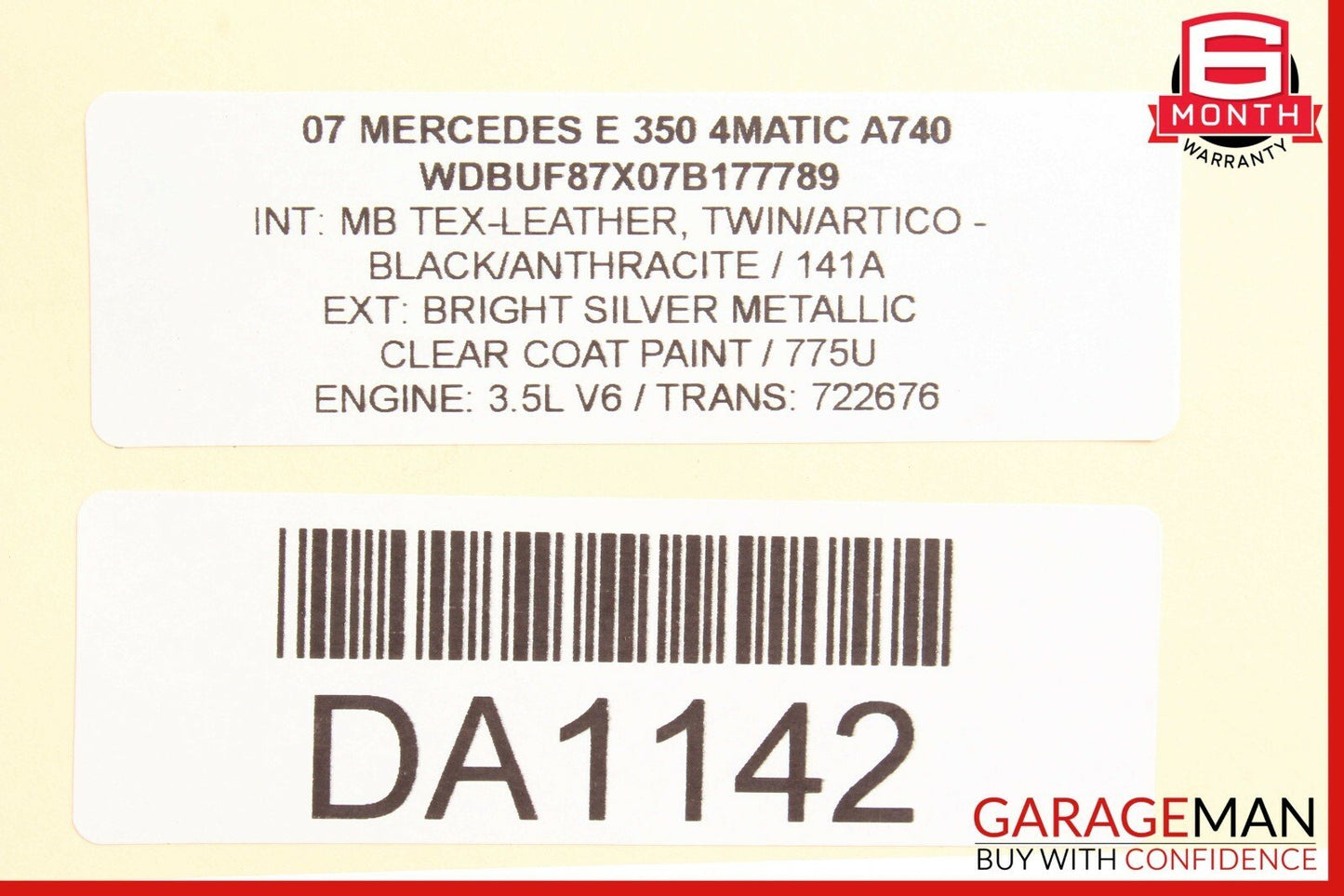 07-09 Mercedes W211 E350 Rear Overhead Dome Light Lamp OEM