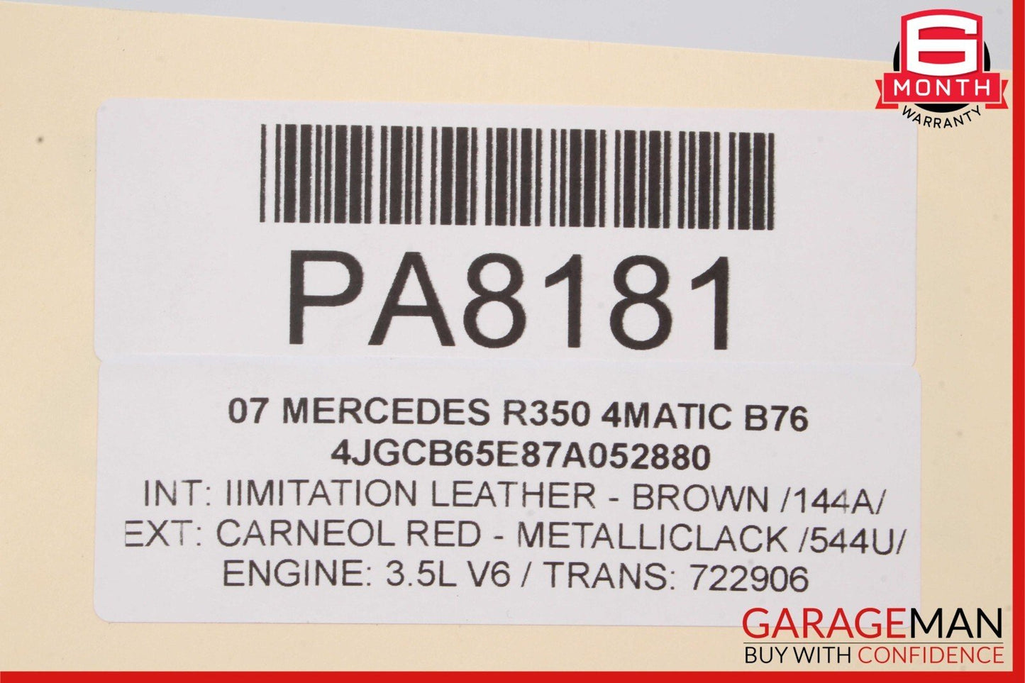 06-10 Mercedes W251 R350 Front Left Side Fender Wing Panel Cover Carneol Red
