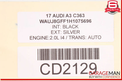 15-20 Audi A3 S3 Rear Bumper Reinforcement Impact Bar OEM