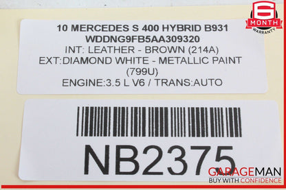06-11 Mercedes W221 S400 Hybrid Fuel Injection Rail Line w/ Injectors Assembly
