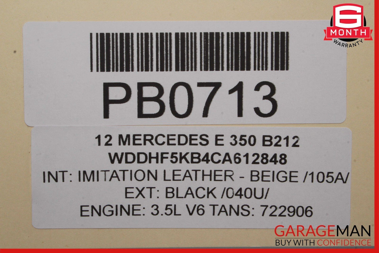 10-13 Mercedes W212 E550 E350 Front Left Interior Door Trim Panel Assembly Beige