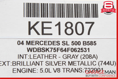 03-06 Mercedes R230 SL500 SL55 AMG Under Seat Control Module Right Side OEM