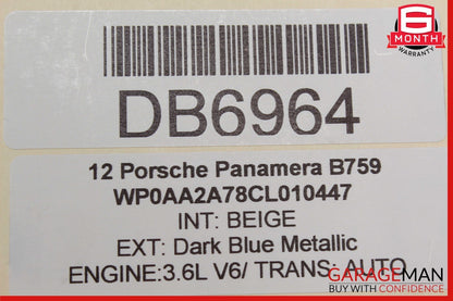 10-16 Porsche Panamera 970 Rear Left Driver Side Exterior Door Shell Dark Blue