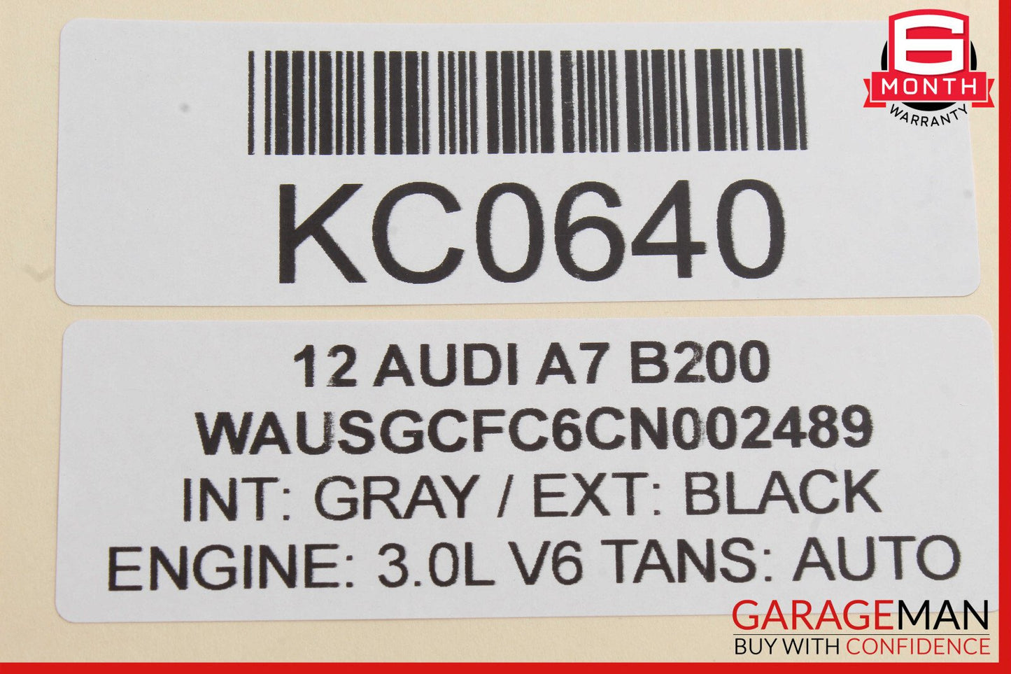 12-18 Audi A7 Front Left / Right Seat Headrest Head Rest Black OEM