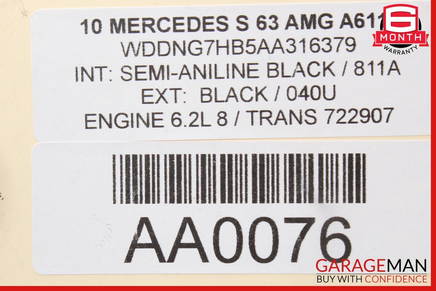 07-13 Mercedes W221 S63 Rear Left Keyless Go Door Lock Latch w/ Door Handle OEM