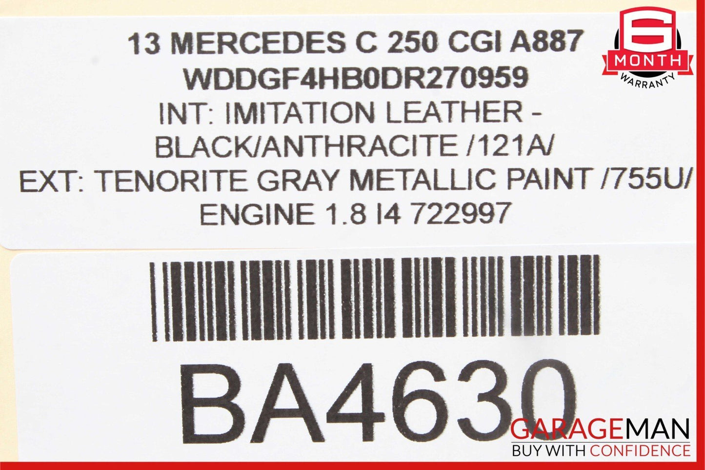 08-14 Mercedes W204 C250 C350 Rear Right Door Control Module Unit 2189001501